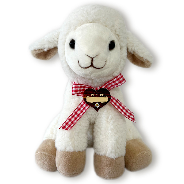 Bild 1 von Plüsch Schaf mit Karoband und Herzl 23cm