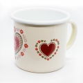 Emaille Tasse Herz rot