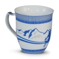 Porzellantasse Motiv Winter blau